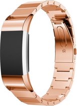Stalen Smartwatch bandje - Geschikt voor  Fitbit Charge 2 metalen bandje - rosé goud - Horlogeband / Polsband / Armband
