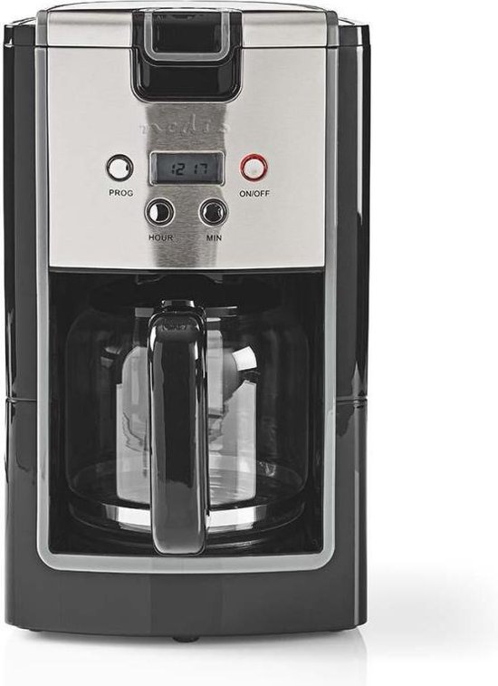 minimum Kruiden toediening Nedis KACM120EBK Koffiezetapparaat 12-kops Inhoud 24-uurs Timer Zwart |  bol.com