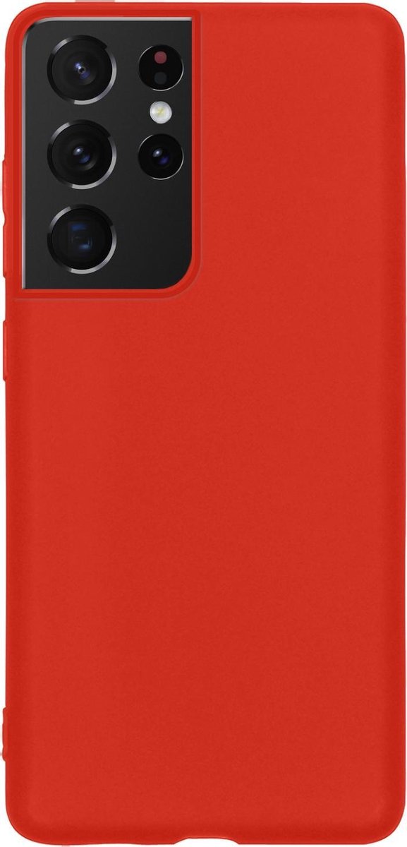 Hoes - Geschikt voor Samsung Galaxy S21 Ultra - Sterk & Shockproof - Hoesje Cover - Siliconen Case - Rood