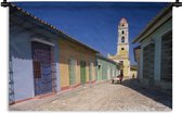 Wandkleed Cuba - Kleurrijke gebouwen in het Noord-Amerikaanse Cuba Wandkleed katoen 90x60 cm - Wandtapijt met foto