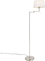 QAZQA ladas - Klassieke Vloerlamp | Staande Lamp met kap - 1 lichts - H 1540 mm - Wit - Woonkamer | Slaapkamer | Keuken