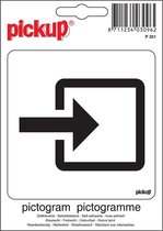 Pickup Pictogram 10x10 cm - Normale ingang zwart wit