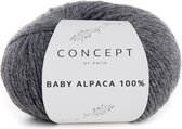 Baby Alpaca 100% - kleur 504 - Medium grijs - 50 gr. = 125 m. - 100% Baby Alpaca