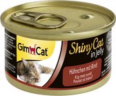 Gimcat shinycat en gelée poulet / boeuf nourriture pour chats 70 gr
