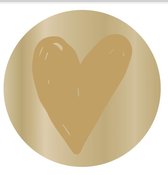 Cadeaustickers Hartje Goud Rond