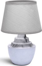 LED Tafellamp - Tafelverlichting - Aigi Fospa - E14 Fitting - Rond - Mat Wit/Grijs - Keramiek - BSE