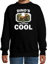 Dieren dinosaurussen sweater zwart kinderen - dinosaurs are serious cool trui jongens/ meisjes - cadeau brullende t-rex dinosaurus/ dinosaurussen liefhebber 14-15 jaar (170/176)