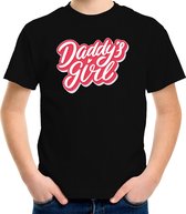 Daddys girl vaderdag cadeau t-shirt zwart voor meisjes - Vaderdag / papa kado 158/164