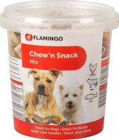 Flamingo hondensnack Chew'n snack bones mix 500g. Let op: 1 bak van 500 gram!