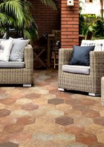 Hexagon tegel | Pompei | 20 x 24 cm | Marron Decor