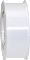 1x XL Hobby/decoratie witte satijnen sierlinten 4 cm/40 mm x 91 meter- Luxe kwaliteit - Cadeaulint satijnlint/ribbon