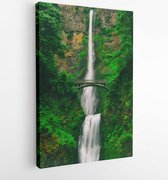 Onlinecanvas - Schilderij - Bridge Cascade Environment Fall Art Vertical Vertical - Multicolor - 80 X 60 Cm