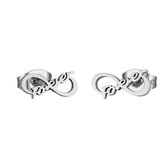 Aramat jewels ® - Zweerknopjes oorbellen infinity forever zilverkleurig chirurgisch staal 11mmx5mm