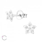 Aramat jewels ® - Zilveren oorbellen ster 5mm kristal swarovski elements kristal transparant kinderen