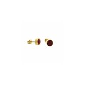 Aramat jewels ® - Zweerknopjes rood kristal goudkleurig chirurgisch staal 7mm