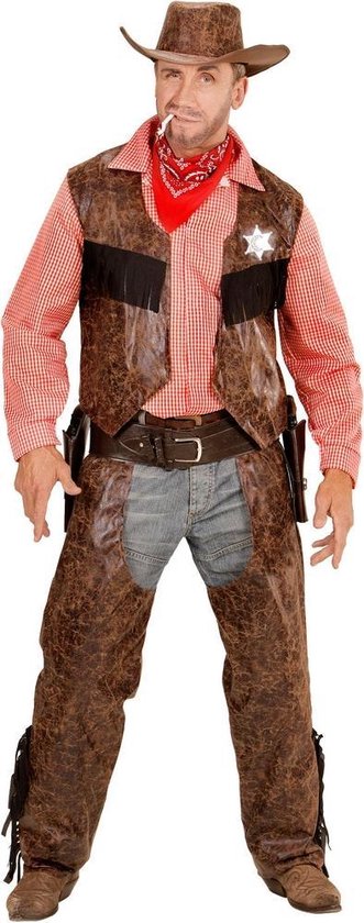 Widmann - Cowboy & Cowgirl Kostuum - Stoere Cowboy Man / - Jongen - bruin -  Maat 158 -... | bol.com