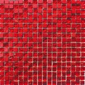 Alfa Mosaico Mozaiek Fantasia mix rood travertine/glas 1,5x1,5x0,8 cm -  Mix, Rood Prijs per 1 matje.