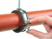 Walraven BISMAT® Flash collier de serrage avec revêtement en caoutchouc M8 57 63 mm pour tuyau métallique