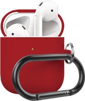 AirPods hoesje van By Qubix - AirPods 1/2 hoesje siliconen chargebox Series - soft case - rood - UV bescherming