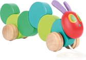 Trekfiguur / trekdier hout -  "Rupsje Nooitgenoeg" de rups - Houten speelgoed vanaf 1 jaar