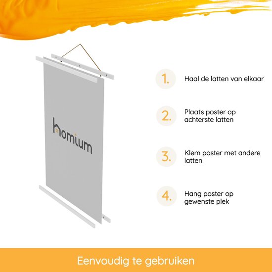 Porte- affiche Homium 50 cm - Bois - Wit - Système de Homium magnétique