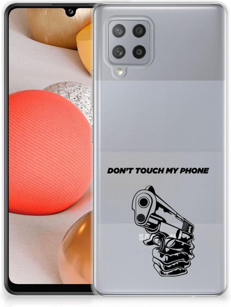Samsung Galaxy A42 Silicone-hoesje Gun Don't Touch My Phone