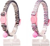Duvo+ Kattenhalsband panter nylon Zwart 20-30cm / 10mm, LET OP PER STUK, ALLEEN DE RECHTER OP DE AFBEELDING WORD GELEVERD !!
