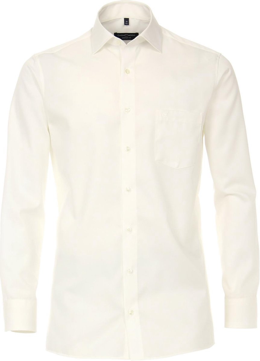 CASA MODA comfort fit overhemd - beige twill - Strijkvrij - Boordmaat: 45 (EU maat: XXL)