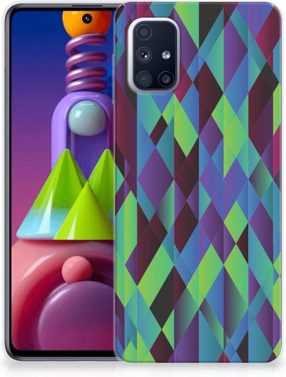 Samsung Galaxy M51 TPU Hoesje Abstract Green Blue