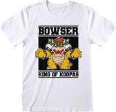 Nintendo Super Mario Heren Tshirt -2XL- Bowser King Of Koopas Wit