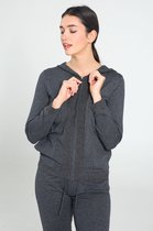 Cassis - Female - Cardigan met capuchon  - Donkergrijs
