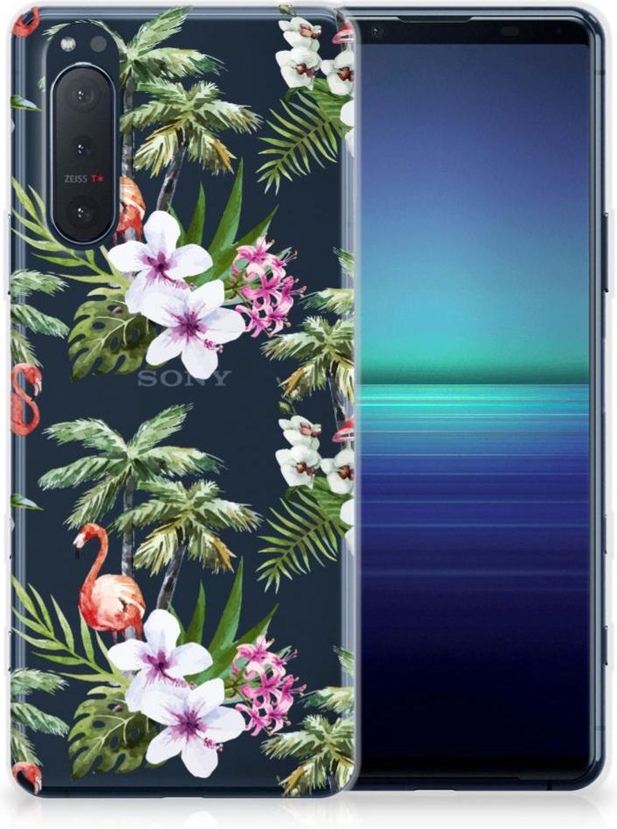 Sony Xperia 5II TPU Hoesje Flamingo Palms