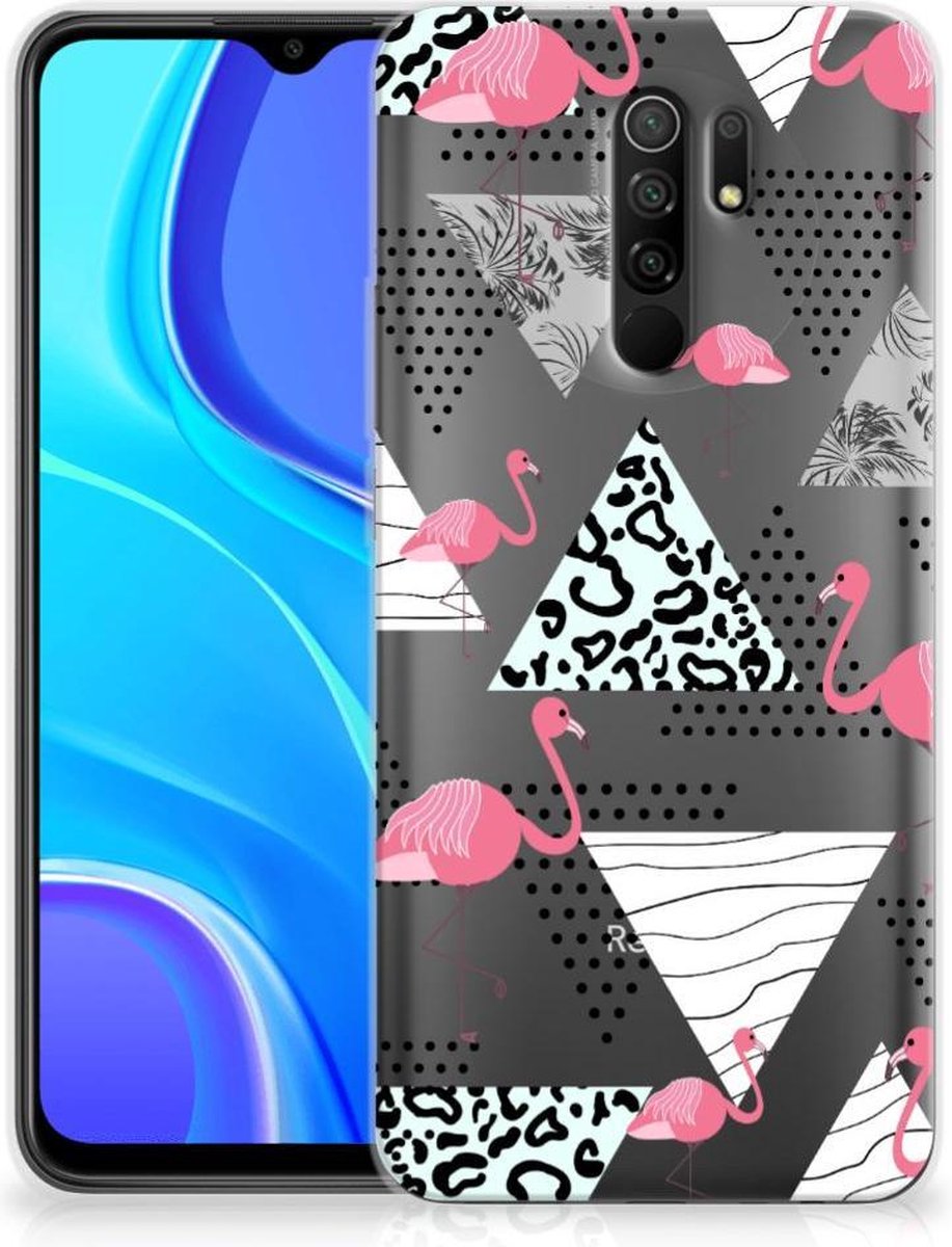 Xiaomi Redmi 9 TPU Hoesje Flamingo Triangle