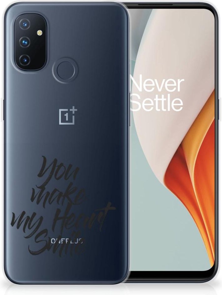 OnePlus Nord N100 Siliconen hoesje met naam Heart Smile