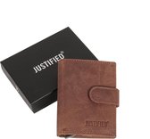 Leather hunter credit case holder brown + box