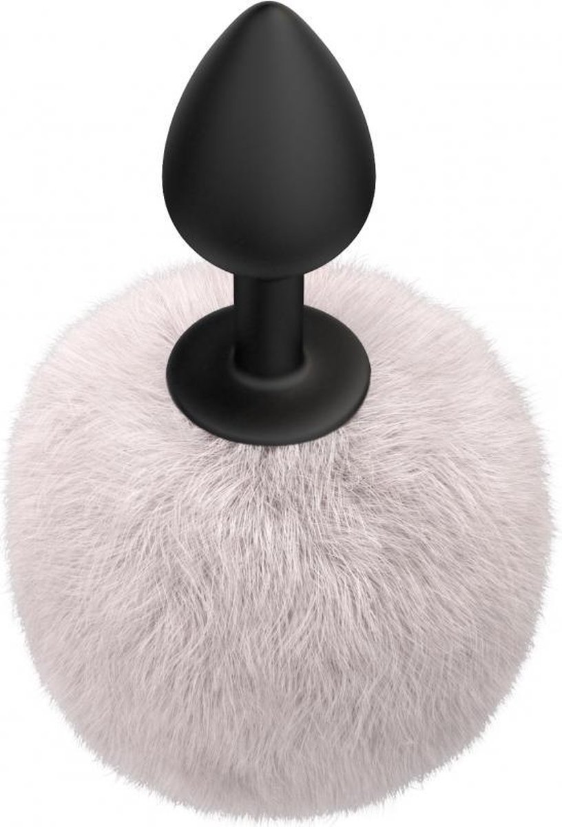 100% Silicone Buttplug met staart - Anale Plug met Konijnenstaart - Anaal speeltje voor koppels - Rollenspel buttplug - Emotions - Fluffy - Wit
