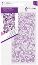 Gemini 5.75'x2.75' (14.6x7 cm) -embossingfolder - Floral Butterflies (Bloemen Vlinders)