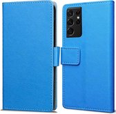 Cazy Samsung Galaxy S21 Ultra hoesje - Book Wallet Case - blauw