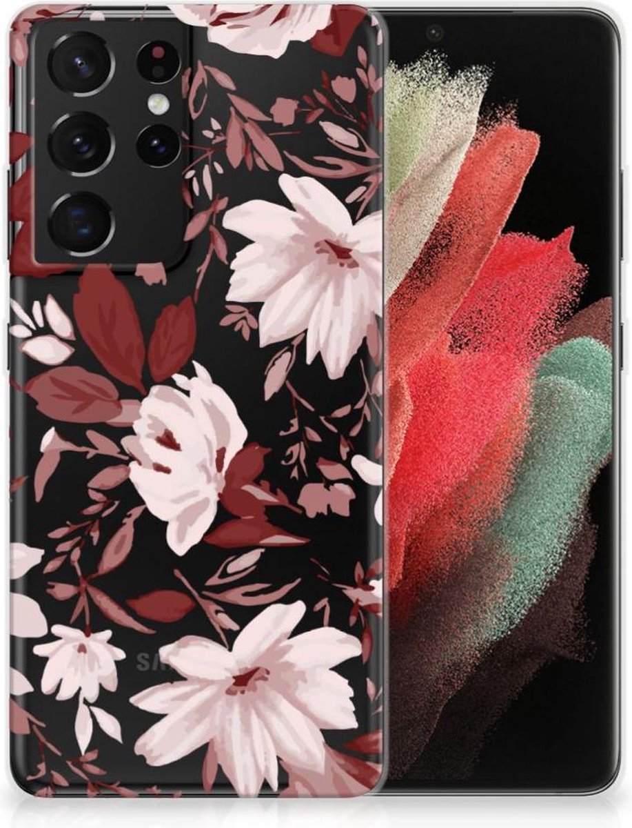 Hoesje maken Samsung Galaxy S21 Ultra Watercolor Flowers