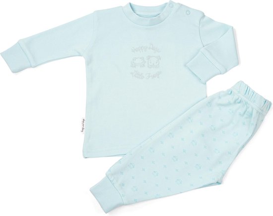 Frogs and Dogs - Pyjama Basic met Borduursel - Blauw - Maat 80 - Jongens