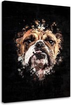 Schilderij Engelse bulldog, 2 maten, zwart/bruin (wanddecoratie)