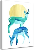 Schilderij Twee antilopes, 2 maten (wanddecoratie)
