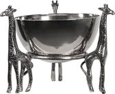 Clayre & Eef Punch Bowl 6AL0039 Ø 33*31 cm - Zilverkleurig Aluminium