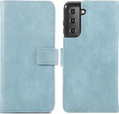 iMoshion Hoesje Geschikt voor Samsung Galaxy S21 Plus Hoesje Met Pasjeshouder - iMoshion Luxe Bookcase - Lichtblauw