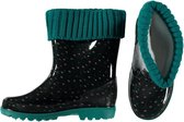 Xq Footwear Regenlaarzen Junior Rubber/eva Zwart/groen Maat 26