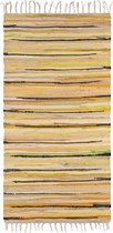 relaxdays - tapis patchwork multicolore franges - tapis - tapis de passage - tapis jaune