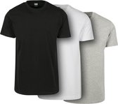 Urban Classics Heren Tshirt -M- Basic 3-Pack Grijs