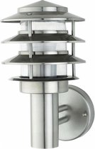 PHILIPS - LED Tuinverlichting - Wandlamp Buiten - CorePro LEDbulb 827 A60 - Kayo 2 - E27 Fitting - 8W - Warm Wit 2700K - Rond - RVS - BES LED