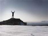 Schilderij Sneeuwlandschap - Dibond - Top of the world - 80 x 50 cm