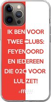 6F hoesje - geschikt voor iPhone 12 Pro Max -  Transparant TPU Case - Feyenoord - Quote #ffffff